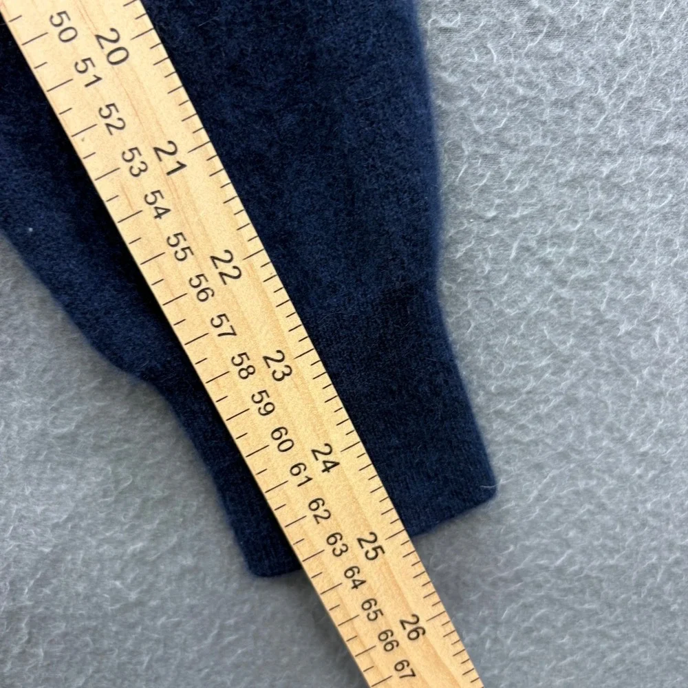 Knit for J. Crew Mens 100% Cashmere Sweater Long Sleeve Navy Blue Classic Size M